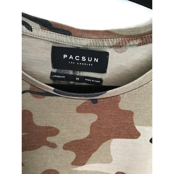 PACSUN, MENS CAMO PRINT LONGER FIT SHORT SLEEVE CREW NECK T-SHIRT SIZE MEDIUM - Picture 3 of 7